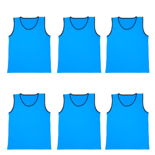 Antrenman Yeleği Çocuk Beden 6'lı Set Bip Mavi