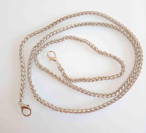 Çanta Aksesuar Gümüş Renk Örgü Model Çanta Zinciri (120 Cm )