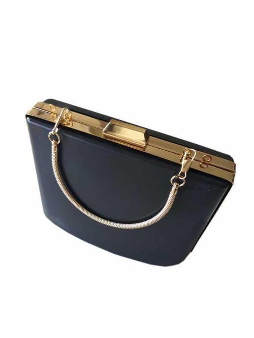 Çanta Aksesuar Abiye Çanta Kalıbı Tutma Saplı Light Gold Metalli