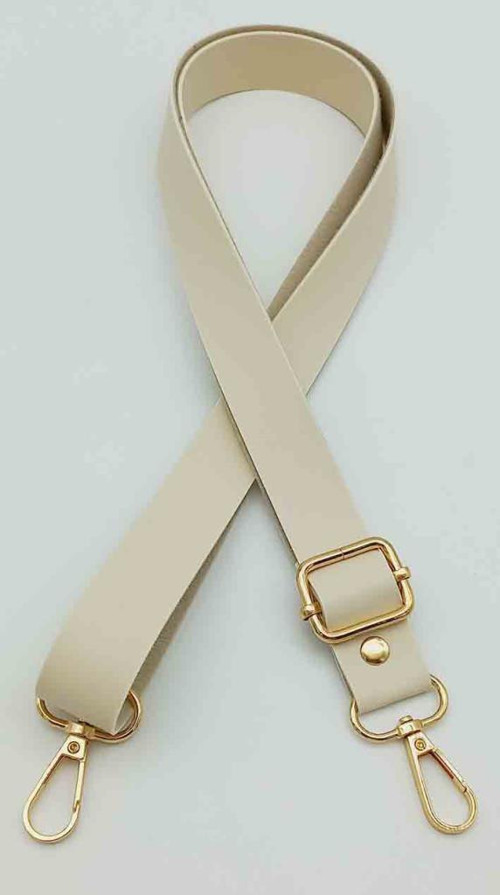 Çanta Aksesuar Suni Deri Ayarlı Çanta Sapı 120X2.4 Cm Krem Light Gold Metal