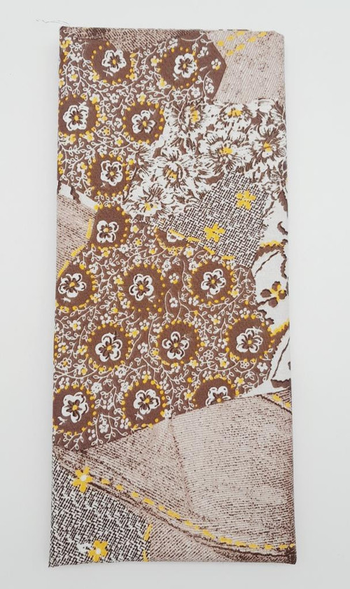 Çanta Aksesuar 120X50 Cm Kahverengi Pamuklu Astarlık Kumaş Çiçek Desenli