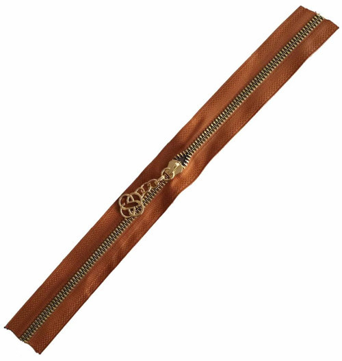 Çanta Aksesuar Başlıklı Fermuar 40 Cm Light Gold Metal Taba