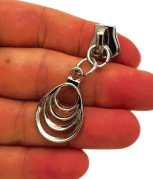 Çanta Aksesuar Gümüş Renk Damla Model Fermuar Başı