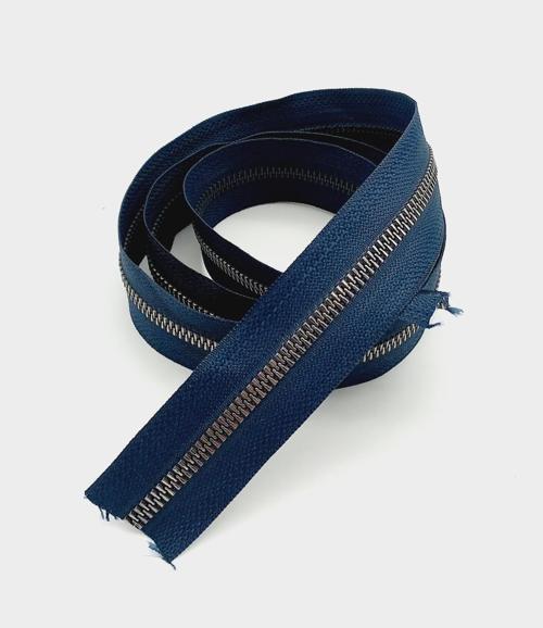 Çanta Aksesuar Ortası Gümüş Fermuar 100 Cm Lacivert Renk