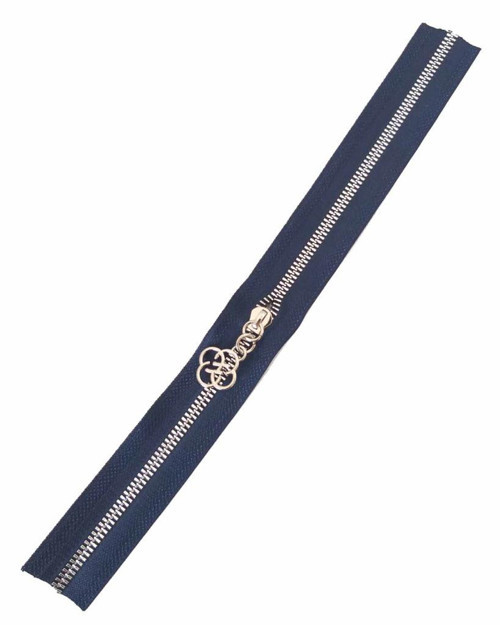 Çanta Aksesuar Başlıklı Fermuar 40 Cm Gümüş Metal Lacivert