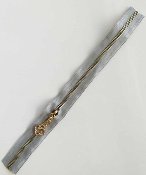 Çanta Aksesuar Başlıklı Fermuar 40 Cm Light Gold Metal Açık Gri