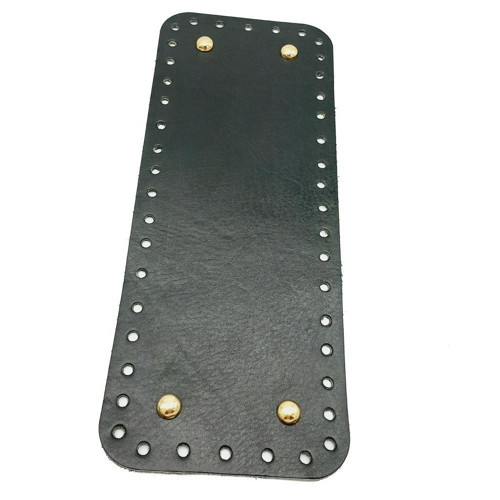 Çanta Aksesuar Gerçek Deri Siyah 30X12 cm Dikdörtgen Light Gold Metalli Çanta Tabanı