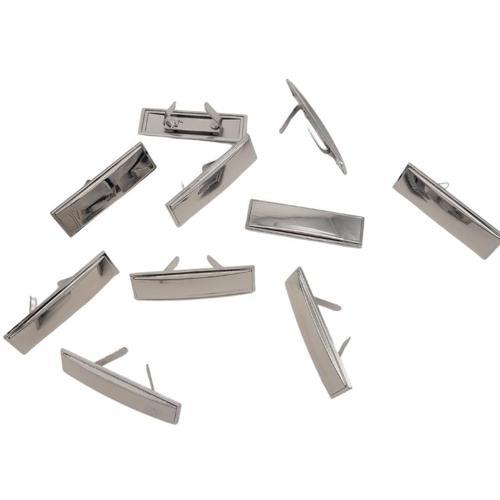 Çanta Aksesuar 4.8x1.4 cm Metal Etiket Plaka Süs Gümüş Renk 10 Adet