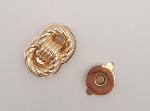 Çanta Aksesuar Light Gold Çift Daire Mıknatıslı Kilit