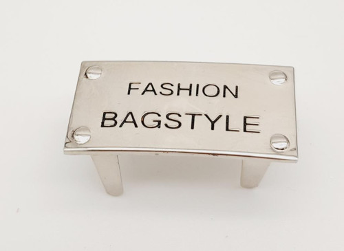 Çanta Aksesuar Fashion Bagstyle Yazılı Plaka Süs Gümüş Renk