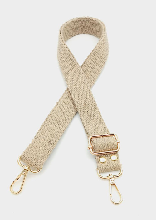 Çanta Aksesuar Pamuklu Kolon 120X3 Cm Bej Light Gold Metalli