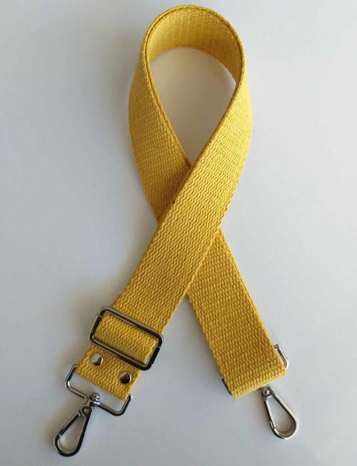 Çanta Aksesuar Pamuklu Kolon 120X4 Cm Gümüş Metal Hardal Sarı