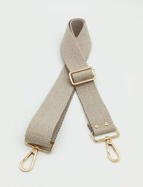 Çanta Aksesuar Pamuklu Kolon 120X4 Cm Light Gold Metal Bej