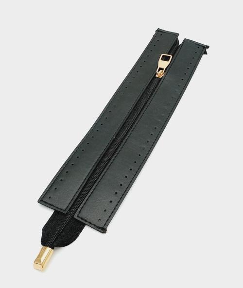 Çanta Aksesuar Siyah Renk 28 Cm Derili Fermuar Light Gold Metalli