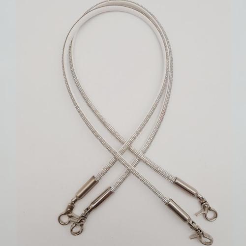 Çanta Aksesuar Taşlı Kancalı Kovanlı Çift Çanta Sapı Gümüş Renk