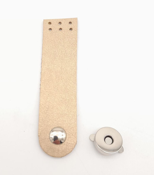 Çanta Aksesuar Gold Renk Tek Kat Suni Deri Kapak 10.5x2.5 cm Gümüş Metal