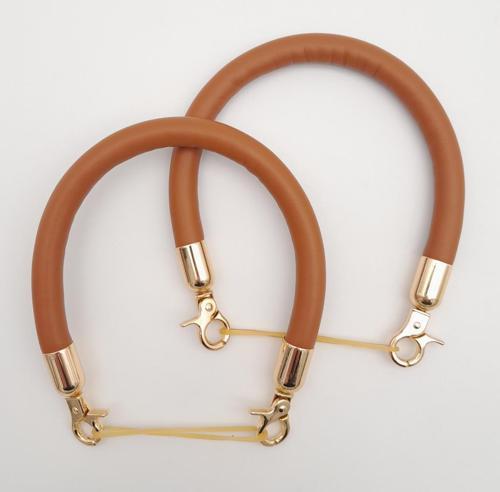 Çanta Aksesuar Çift Kısa Kordon Çanta Sapı Taba Renk Light Gold Metalli