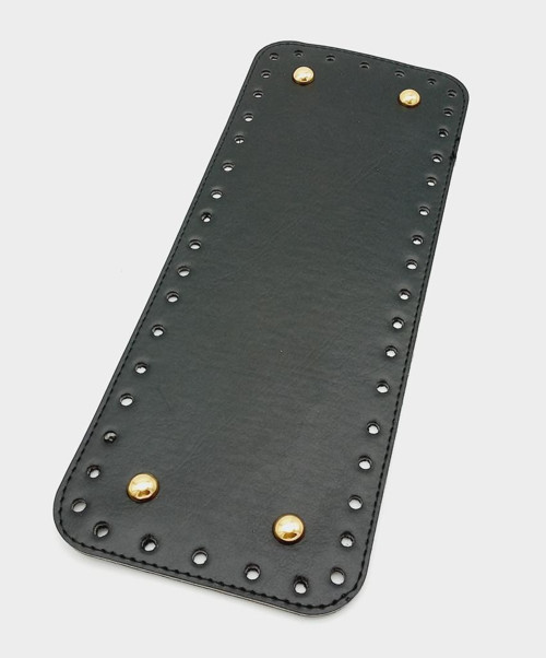 Çanta Aksesuar Suni Deri Siyah Renk 30X12 cm Dikdörtgen Çanta Tabanı (Light Gold Aparatlı)