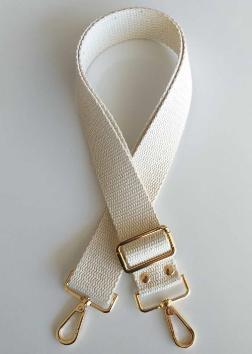 Çanta Aksesuar Pamuklu Kolon 120X4 Cm Light Gold Metal Krem Renk