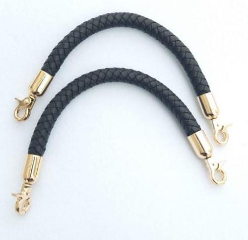 Çanta Aksesuar Örme Çanta Sapı, Siyah Renk 31 Cm Çift