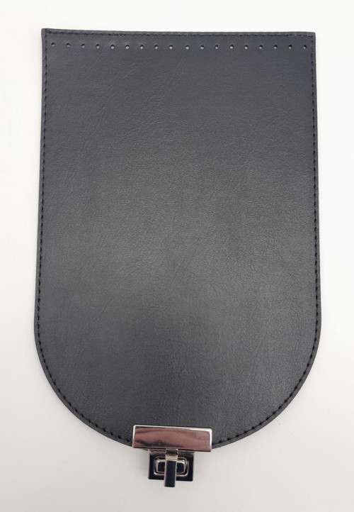 Çanta Aksesuar 15x22 cm Suni Deri Siyah Renk Kapak Gümüş Metalli