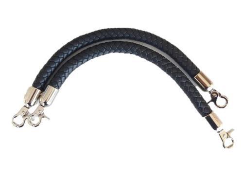 Çanta Aksesuar Örme Çanta Sapı Kısa Gümüş Metalli Siyah