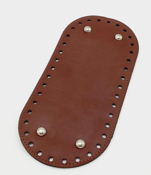 Çanta Aksesuar Suni Deri Bordo Renk 25X12 cm Oval Çanta Tabanı (Gümüş Aparatlı)
