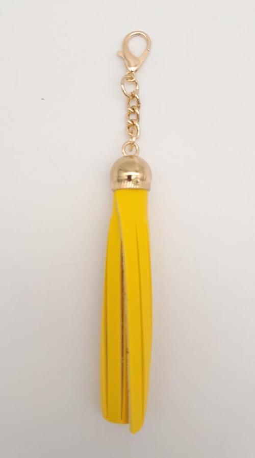 Çanta Aksesuar Sarı Suni Deri Kovanlı Püskül Light Gold Metalli