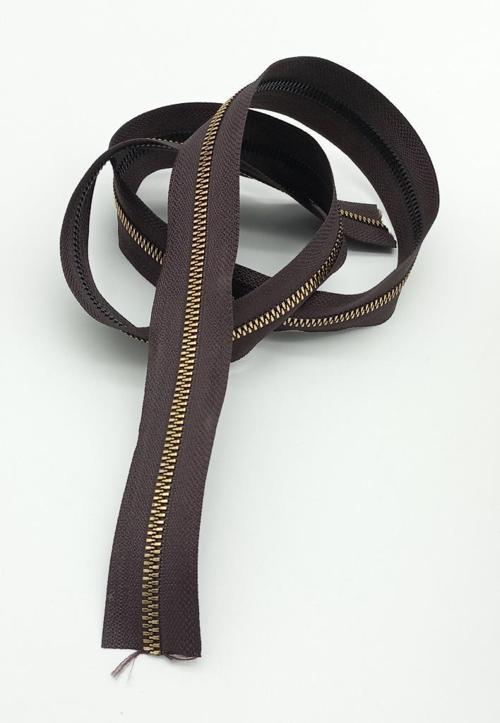 Çanta Aksesuar Ortası Gold Fermuar 100 Cm Kahverengi