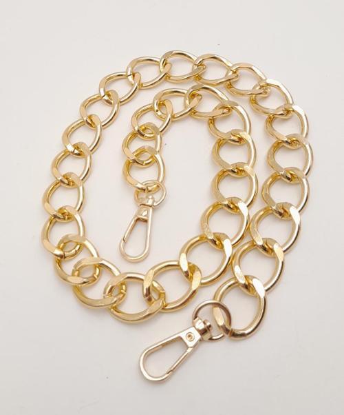 Çanta Aksesuar 60 cm Light Gold Renk Kancalı Geniş Çanta Zinciri