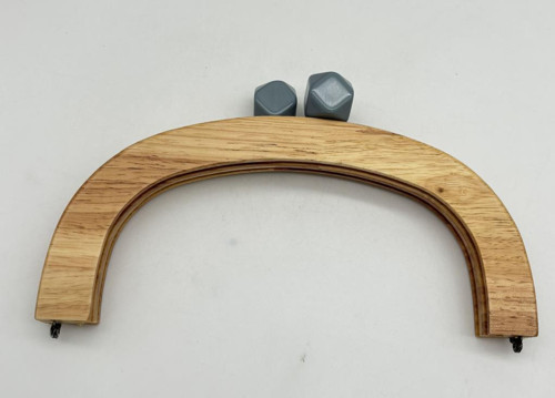 Çanta Aksesuar 25 Cm Açık Renk Oval Ahşap Burs Gri Renk Toplu