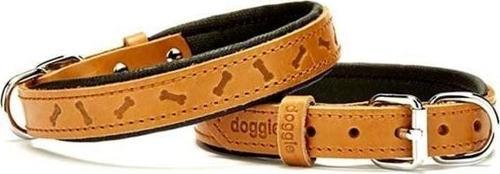 Comfort Deri Kemik Desenli Köpek Boyun Tasması Medium Camel 2x35-40 Cm