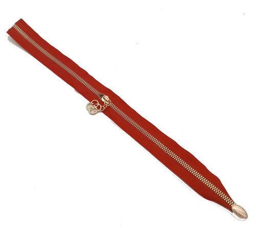 Çanta Aksesuar Tek Stoplu 45 Cm Fermuar Light Gold Metal Kırmızı