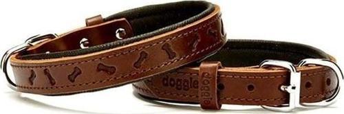 Comfort Deri Kemik Desenli Köpek Boyun Tasması Medium Kahverengi 2x35-40 Cm