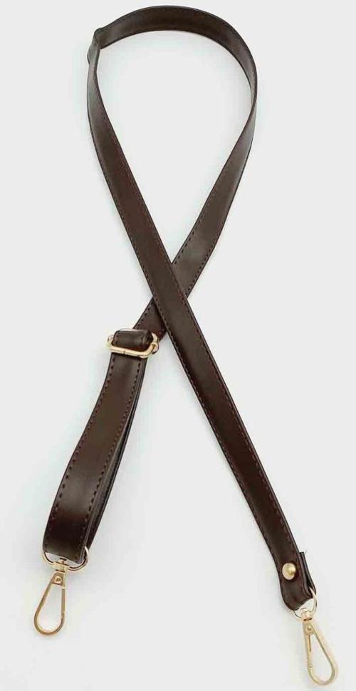 Çanta Aksesuar Koyu Kahverengi 125X2 Cm Çanta Sapı Sürgütlü Light Gold Metal