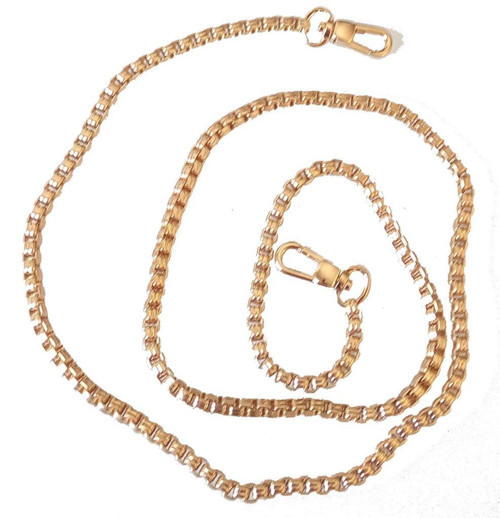 Çanta Aksesuar Light Gold Renk Kare Model Çanta Zinciri (100 Cm)