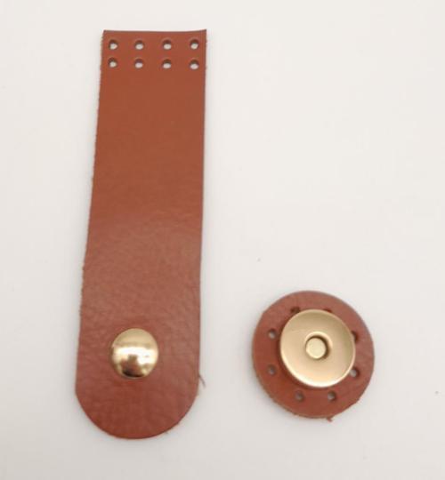 Çanta Aksesuar 11x3 cm Taba Gerçek Deri Düz Çanta Kapağı Light Gold Metalli