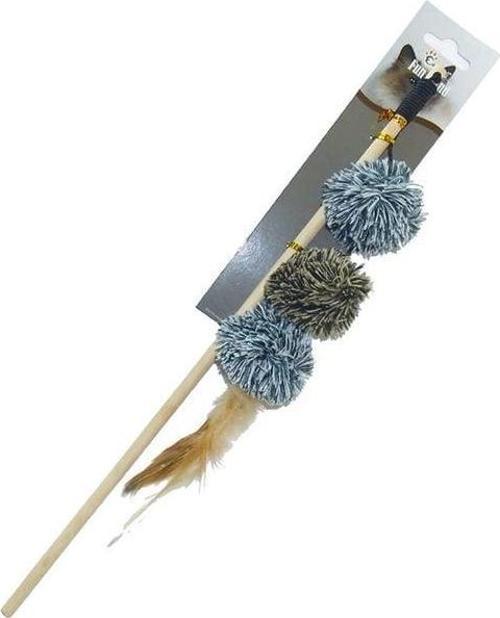 Peluş Top Kedi Oltası 40 Cm
