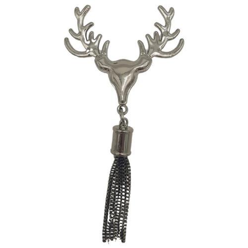 Çanta Aksesuar Füme Renk Püsküllü Geyik Model Çanta Süsü