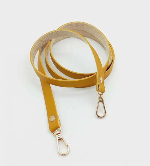 Çanta Aksesuar Spagetti Model Dikişsiz Çanta Sapı Hardal Renk Light Gold Metal