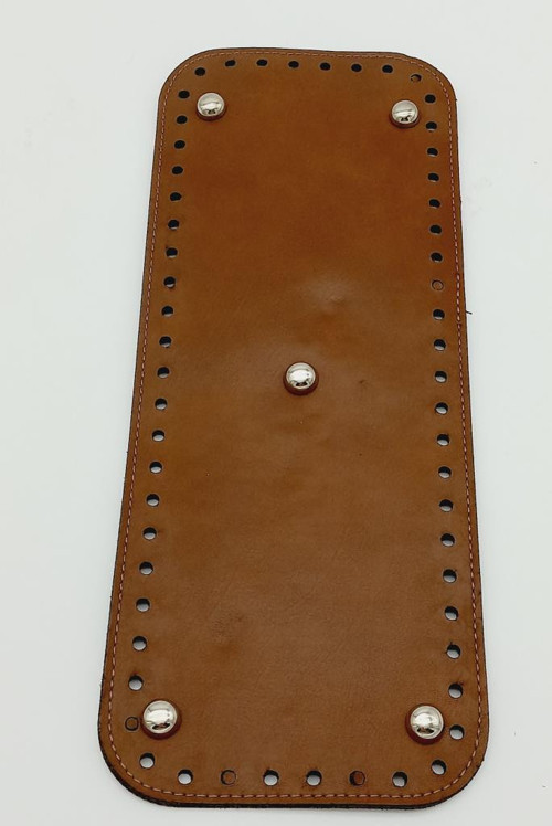 Çanta Aksesuar Suni Deri Taba Renk 30X12 cm Dikdörtgen Çanta Tabanı (Gümüş Aparatlı)