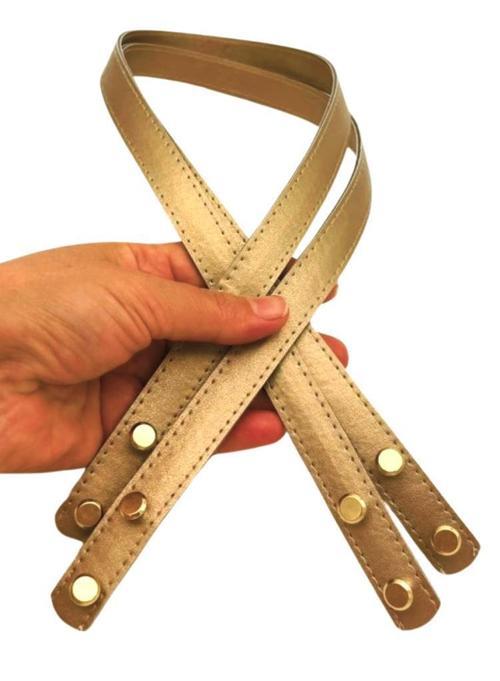 Çanta Aksesuar 70x1.8 cm Suni Deri Gold Renk Vidalı Çanta Sapı