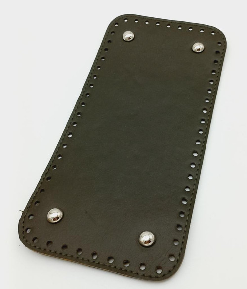 Çanta Aksesuar Suni Deri Haki Renk 25X12 cm Dikdörtgen Çanta Tabanı (Gümüş Aparatlı)