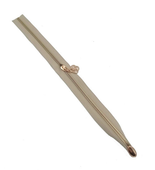 Çanta Aksesuar Tek Stoplu 45 Cm Fermuar Light Gold Metal Bej