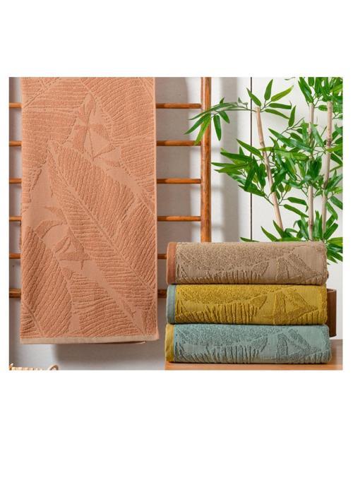 Home Leaf 50x90Jakarlı Havlu 1 Parça-Kiremit