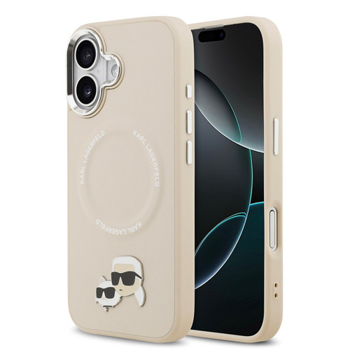 İphone 17 Kılıf Lisanslı M-Safeli Metal Kamera Ve Buton Tasarımlı K&C Pu Deri Bej