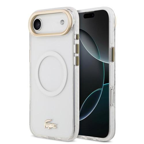 İphone 17 Air Kılıf Orjinal Lisanslı M-Safe Özellikli Gold Timsah Logolu Buzlu Kapak Beyaz