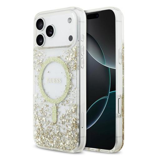 İphone 17 Pro Max Uyumlu Kılıf Lisanslı M-Safe Özellikli Transparan Resin Bottom Kapak Gold