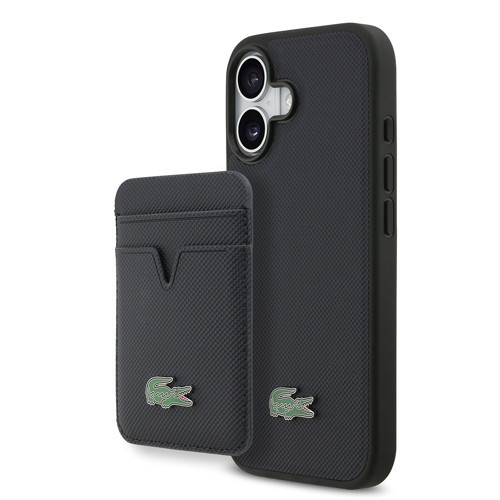 İphone 17 Kılıf Lisanslı M-Safeli Pu Pike Desenli Metal Logolu Kartlıklı Kapak Lacivert