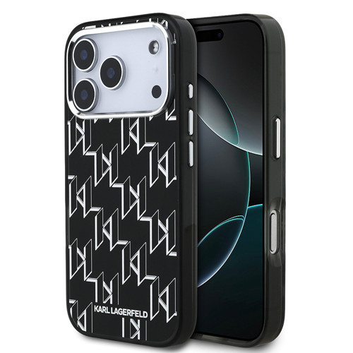 İphone 17 Pro Max Kılıf Lisanslı M-Safeli Iml Baskılı Monogram Dizayn Kapak Siyah